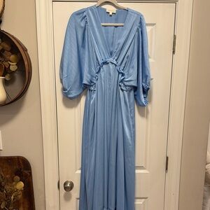 NWOT Pinkblush Vanilla Bay Maternity Light Blue balloon Sleeve Dress
